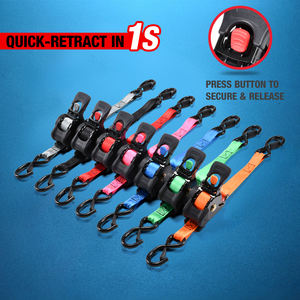 Correas de Amarre Retráctiles Automáticas Personalizables, Paquete de 2, 1"x10 pies, 1760 lb, Correas de Sujeción Retráctiles de Alta Resistencia para UTV y Motocicletas Todoterreno - Product Image 2