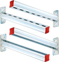 MISA Profilés de support en acier robuste de 16 pouces, supports métalliques rainurés pour présentoirs, supports de tuyaux et structures DIY