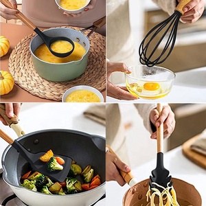 Nhà cung cấp tại chỗ phụ kiện nhà bếp 33 cái tay cầm bằng gỗ Silicone đồ dùng nhà bếp bộ đa chức năng nấu ăn đồ dùng Set - Product Image 5