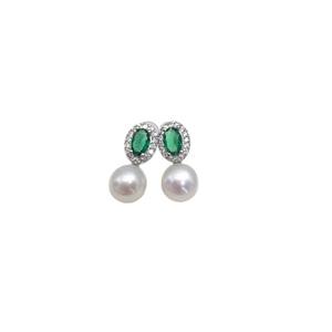 Pendientes de Perlas de Agua Dulce con Circonitas de Colores, Elegantes y de Alta Calidad, al por Mayor, Joyería Romántica y Sencilla - Product Image 2
