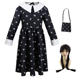 Vestido de media longitud con solapa para niñas, disfraz de cosplay, primavera 2023, edad de 8 a 13 años, conjunto de uniforme de tela, juego de rol, anime - Product Image 2
