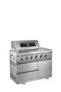 Ensemble de cuisine moderne d'extérieur pour le gril en acier inoxydable de jardin sans fumée, évier pour barbecue, pique-nique, jardin et maison, couleur métal originale - Product Image 4