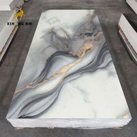 Vente en gros 4x8ft 3mm 1220X2440mm Feuilles de plastique étanches Plaque de marbre Or blanc Uv Pvc Feuille de marbre pour meubler