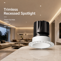 Spot encastré sans cadre de qualité supérieure, 12W COB LED, downlight UGR<19, luminaire de plafond réglable