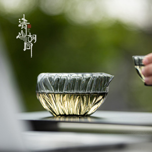 Lotus Boat Glass Fair <b>Cup</b> Heat Resistant <b>Tea</b> <b>Set</b> For Kung Fu <b>Tea</b> Without Lid Traditional Chinese Style - Product Image 4