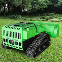 Mesin Pemotong Rumput Robot Desain Baru Ukuran Kecil Lebar Pemotongan 900mm Tanpa Kabel DIY Kelas Industri Remote Control Crawler Flail Mower