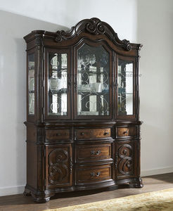 Tavolo da Pranzo Rettangolare in Legno Massello Stile Europeo con 8 Sedie, Design Tradizionale Intagliato a Mano - Product Image 4