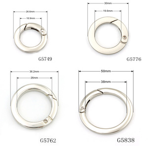 Accesorios para bolsos, 30MM, aleación chapada en oro, aplausos de Metal, anillo de puerta abierta, anillo O de resorte personalizado con logotipo - Product Image 5