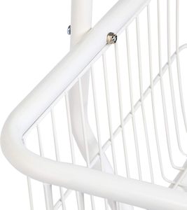 Keranjang cucian persegi panjang, keranjang <span class=keywords><strong>Butler</strong></span> <span class=keywords><strong>Cart</strong></span> dengan roda dan rak gantung, putih - Product Image 1