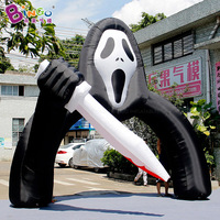 Tunnel gonflable personnalisé en forme de clown, Arche gonflable géante en forme de squelette pour Halloween, Arche gonflable géante en forme de crâne pour décoration extérieure
