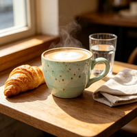 Mug à café en céramique incurvé moderne et sublime, style américain, pour usage domestique, résistant à la chaleur, compatible micro-ondes et lave-vaisselle, en stock, offre spéciale