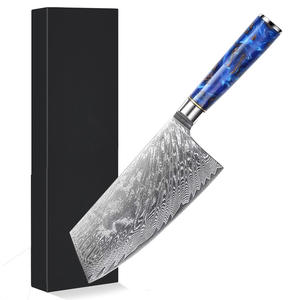 Neuf couteaux de cuisine sont placés dans de l'acier damassé à 67 couches VG10, 10Cr15CoMoV Composite Resin Maple Burl - Product Image 6