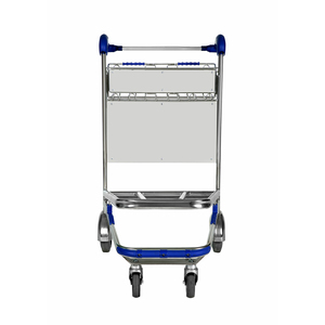 Airport <b>Cart</b> with Seat and Advertising Panel Stainless Steel Construction 300kg Capacity 4 <b>Wheels</b> - Product Image 4