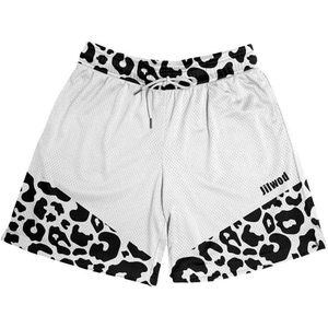 Custom Men's <b>Black</b> White Cow Print Mesh Athletic Shorts Quick Dry Breathable Workout Running Gym Shorts - Product Image 1