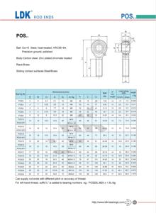 Palier d'extrémité de tige POS10 fileté mâle métrique de haute qualité LDK 10mm pour le transport ferroviaire - Product Image 2