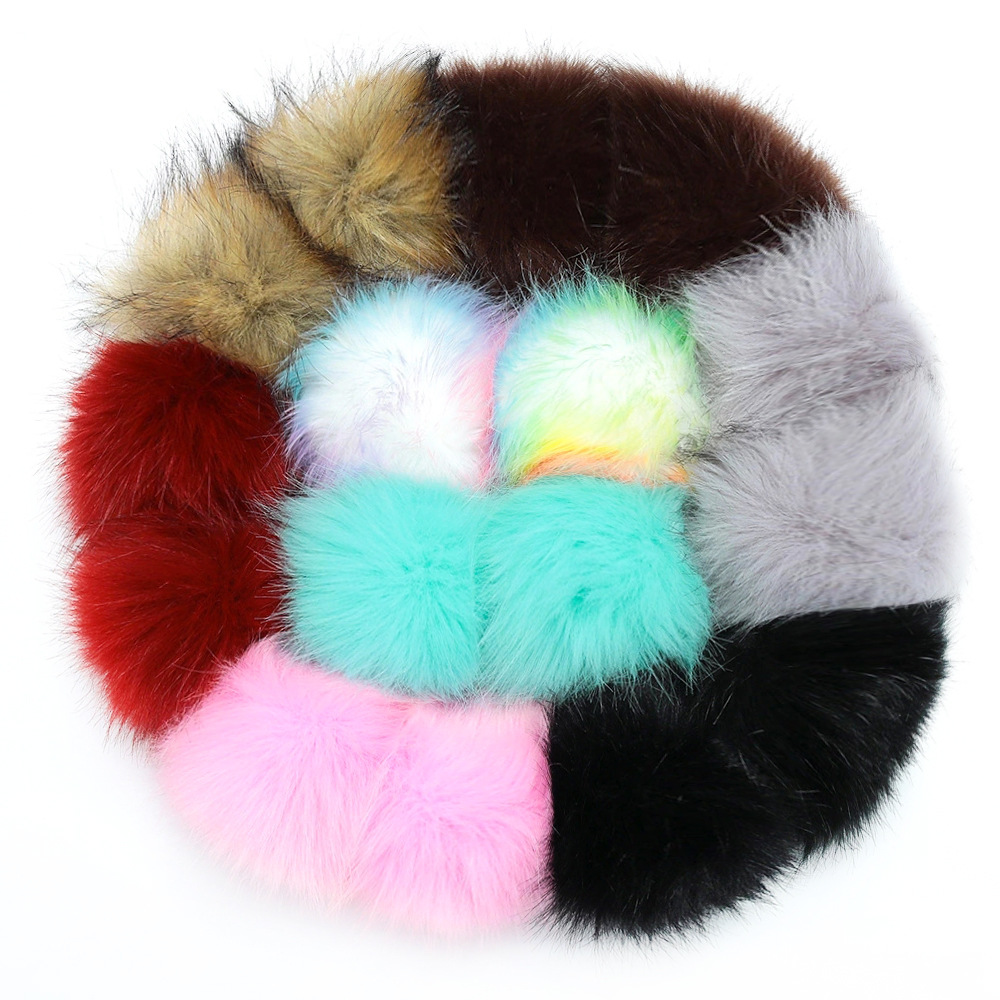 Оптовая продажа, аксессуары для шляпы «сделай сам», помпоны из искусственного меха, пушистые Помпоны из искусственного меха для брелока