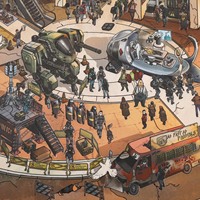 4 autocollants par paquet, série Wasteland Cyberpunk, matériaux de collage de scrapbooking à grande échelle post-apocalyptiques