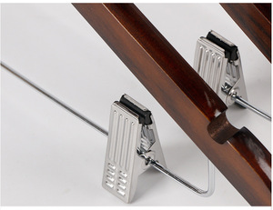 Cintres en bois massif Hôtel Magasin de vêtements Rubans rétro Clips Cintres en bois Costumes Vêtements - Product Image 6