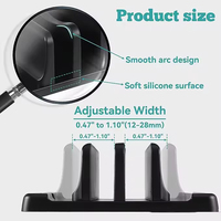 LOGO personnalisé 4 en 1 support vertical pour ordinateur portable support de station d'accueil pour ordinateur portable de bureau pour MacBook fentes support pour ordinateur portable en plastique