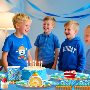 Design créatif dessin animé S0NlC les fournitures de fête de hérisson avec des assiettes en papier tasses serviettes pour <span class=keywords><strong>le</strong></span> Kit de vaisselle d'anniversaire à thème - Product Image 3