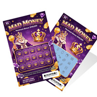 Cartes à gratter en carton sérigraphiées de haute qualité, à données variables, sur le thème du Roi, avec revêtement à gratter, type billet de loterie
