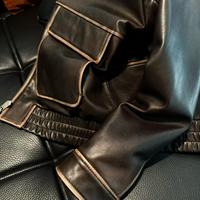 Veste en cuir de mouton marron vintage décontractée pour homme RYAN&YAN, respirante, patchwork, effet vieilli, bicolore, finition brossée micro