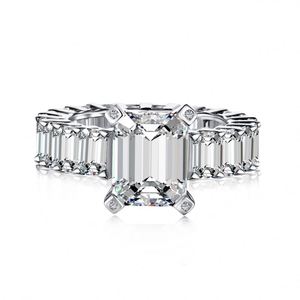 Dylam <b>Choker</b> Fine Fashion Jewellery Women S925 <b>Silver</b> Rhodium Plated 5A Cubic Zirconia Baguette Eternity Wedding Band Rings - Product Image 1