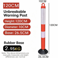Poteau de signalisation flexible de 120 cm, type Tumbler, en TPU de qualité ingénierie, réfléchissant, protection IP68, amovible, pour la sécurité routière