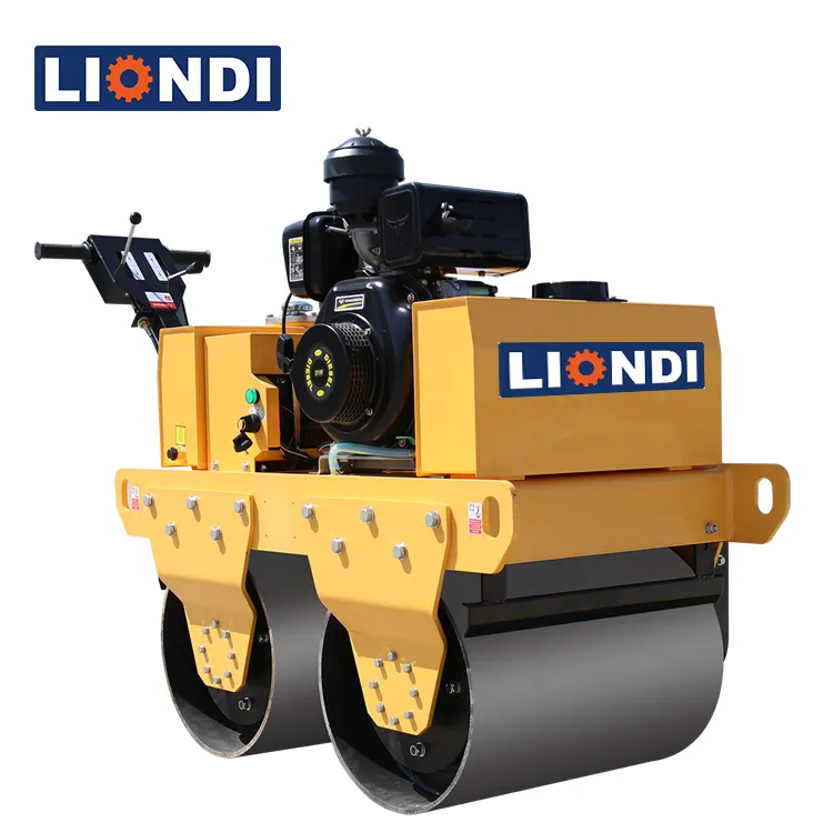 Venta caliente 550KG Walk Behind Road Roller con tambores dobles que conducen el DWR-D600