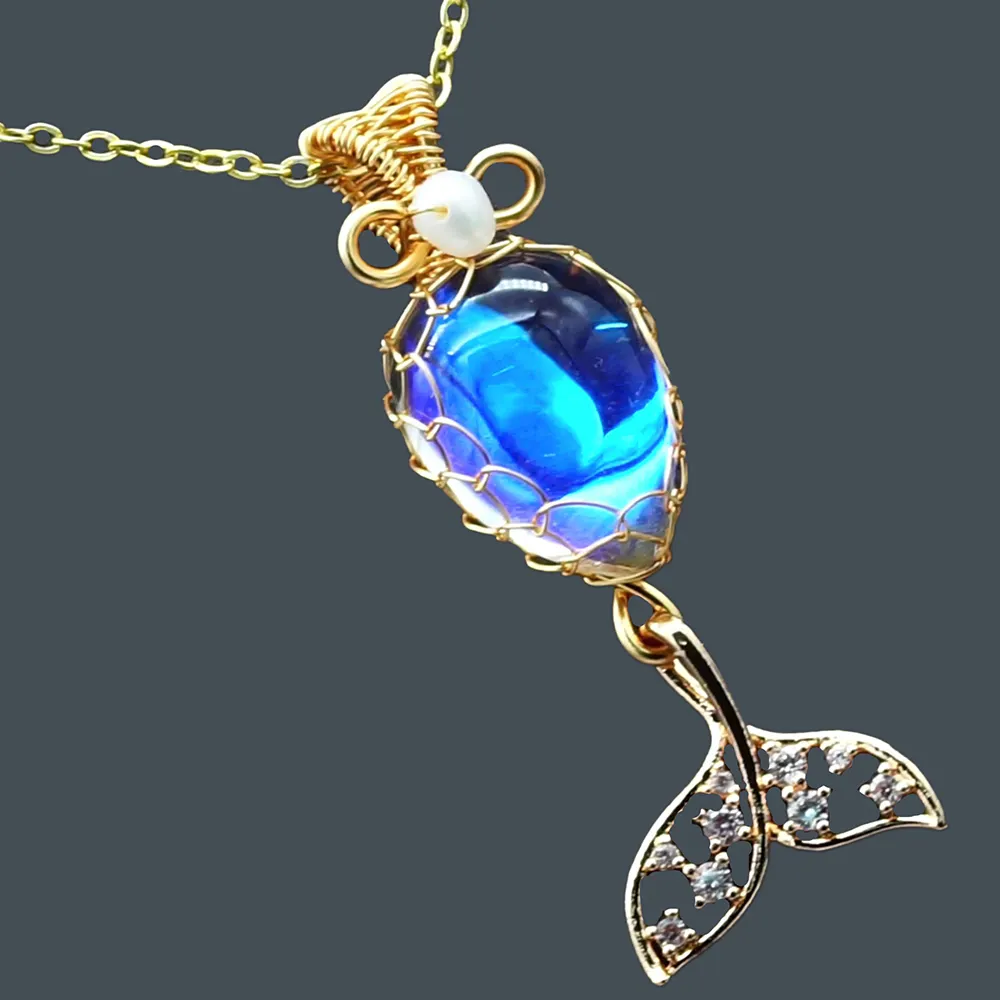 Ожерелье с позолоченным латунным опалом, ожерелье с хрустальной клеткой в виде кошки
