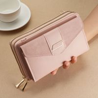 Dompet wanita dompet risleting lapisan ganda Multi kartu grosir