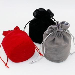 Round Bottom Small Pouch Drawstring Velvet Wine <b>Bottle</b> <b>Bags</b> for <b>Gift</b> With Custom Logo - Product Image 2