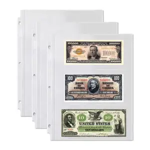 Supplier Clear Transparent Plastic Currency Bill Display Sleeves Holder Regular Bills Protector Case