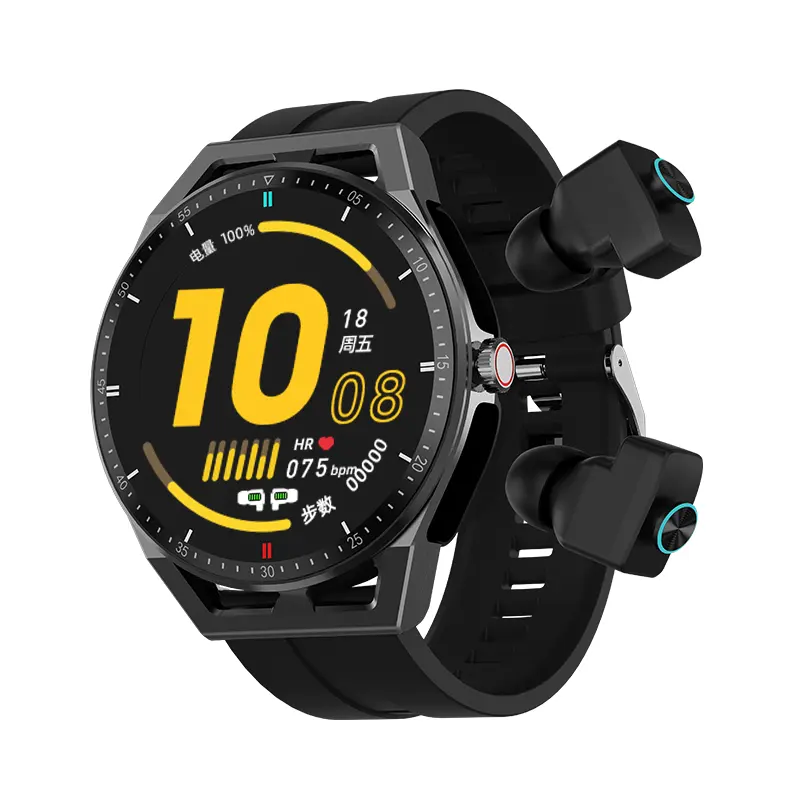 2023 New Arrivals T20 sports watch TWS 2 IN 1for Earphones Blood Pressure Oxygen Heart Rate Sleep Monitoring smart watches