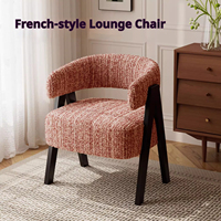 Fauteuil de loisirs en tissu chenille de style vintage moderne, structure en bois massif, fauteuil de luxe pour appartement, salon