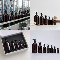 Bouteilles de distribution en plastique Boston en gros 100ML-1L PET pour sérum de soin de la peau, surface givrée