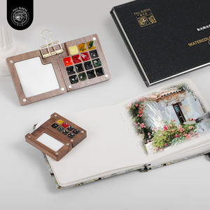 Rubens – Coffret portable en bois de haute qualité, mini-set de peinture aquarelle, 8/12 couleurs, pigments solides - Product Image 1