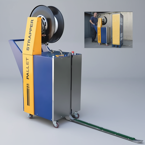 Máquina <span class=keywords><strong>Flejadora</strong></span> Vertical Semiautomática Móvil Modelo DBA-1300A para Paletas de PP/PET, Cajas y Cartones, en Venta - Product Image 1