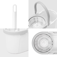 Ensemble serpillière et seau Magic Spin, système à double zone de lavage et d'essorage pour un nettoyage mains libres, système d'essorage rotatif