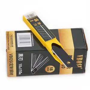 Knife Blade Best Quality 18mm Black Blades Office Box Cutter Snap Off Blade Sliding Utility Knife Blade