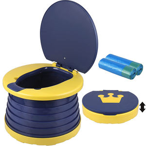 สินค้าใหม่ โถสุขภัณฑ์พกพาสำหรับเด็กแบบพับได้ ยืดหดได้ ใช้สำหรับเดินทาง ตั้งแคมป์ หรือกรณีฉุกเฉิน ทำจากพลาสติก - Product Image 2