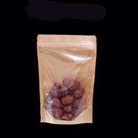 Meilleur Prix Classique Petit Sac en Papier Kraft Biodégradable de Qualité Alimentaire avec Fermeture Zip et Lamination Sécurisée pour Nouilles et Gelée 16*24+4cm