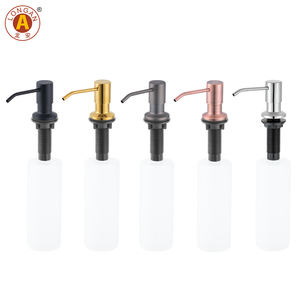 中国厨房水槽厂定制500毫升厨房手动黑色手碟皂液分配器不锈钢 - Product Image 5