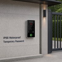 Dispositivo Inteligente de Control de Acceso por Huella Dactilar, Panel de Vidrio de Aleación de Aluminio, Entrada con Tarjeta IC y Contraseña, IP66, 1000 Tarjetas, 100 Huellas Dactilares