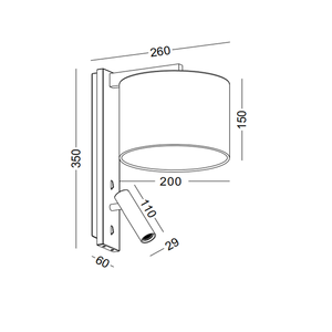 PASSUN nuova lampada-tessuto e di alluminio due testa della lampada led applique <span class=keywords><strong>da</strong></span> <span class=keywords><strong>parete</strong></span> <span class=keywords><strong>lettura</strong></span> - Product Image 6