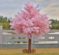 Pohon Bunga Sakura Buatan Grosir untuk Latar Belakang Pernikahan |   Pohon Sakura Palsu 7FT dalam Pot dengan Batang Fiberglass