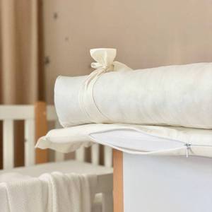 Housse de matelas à langer en coton personnalisée, coussin rond blanc uni, pour bébé nouveau-né - Product Image 2