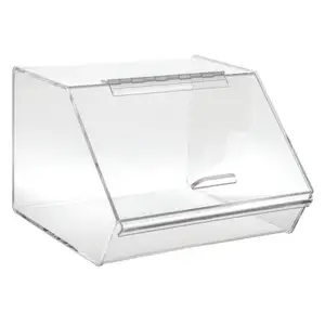 Plexiglass Kẹo Hộp Acrylic Kẹo Bin Thực Phẩm Khô Container Bán Lẻ Cửa Hàng Thực Phẩm Hiển Thị Showcase