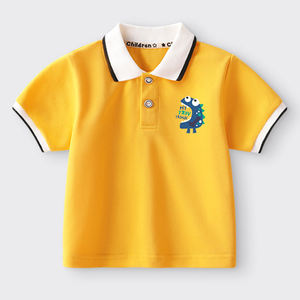 Polo pour garçons 2026 Nouveau T-shirt en coton pur à manches courtes pour enfants et adolescents avec logo personnalisé et motif dessin animé - Product Image 2