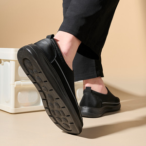 Men's <b>Canvas</b> Upper Fashion Trend Walking Style Shoes Soft Lightweight TPU Outsole Breathable Slip Resistant Height Loafers - Product Image 5